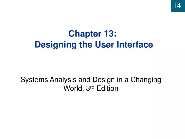 chapter 13 designing the user interface