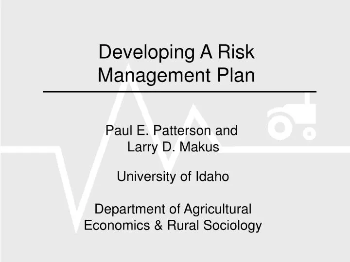developing a risk management plan