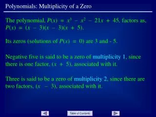 Polynomials: Multiplicity of a Zero