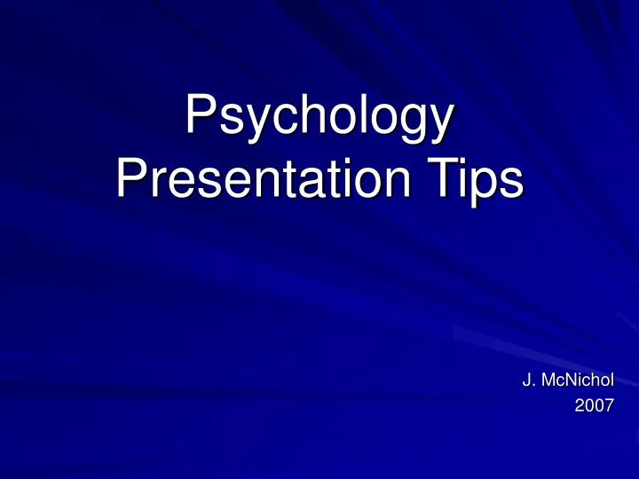 psychology presentation tips