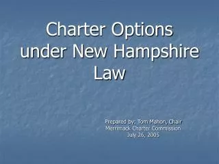 Charter Options under New Hampshire Law