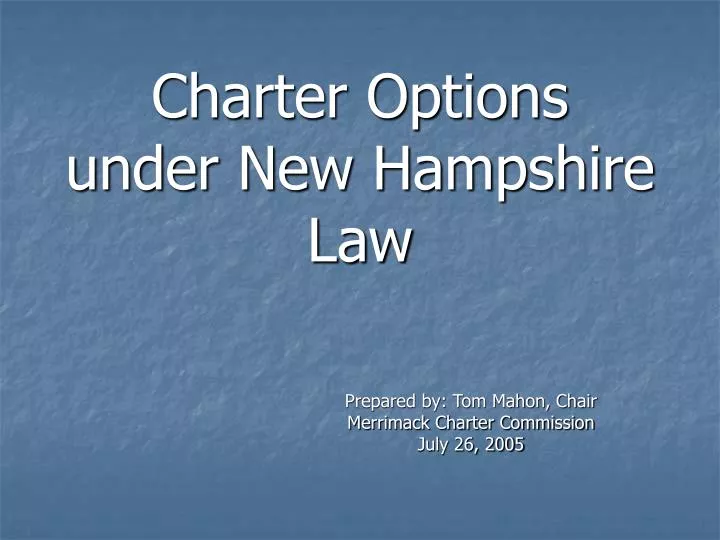 charter options under new hampshire law