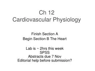 Ch 12 Cardiovascular Physiology