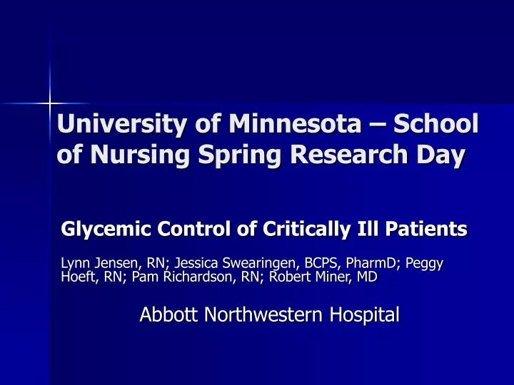 university of minnesota school of nursing spring research day