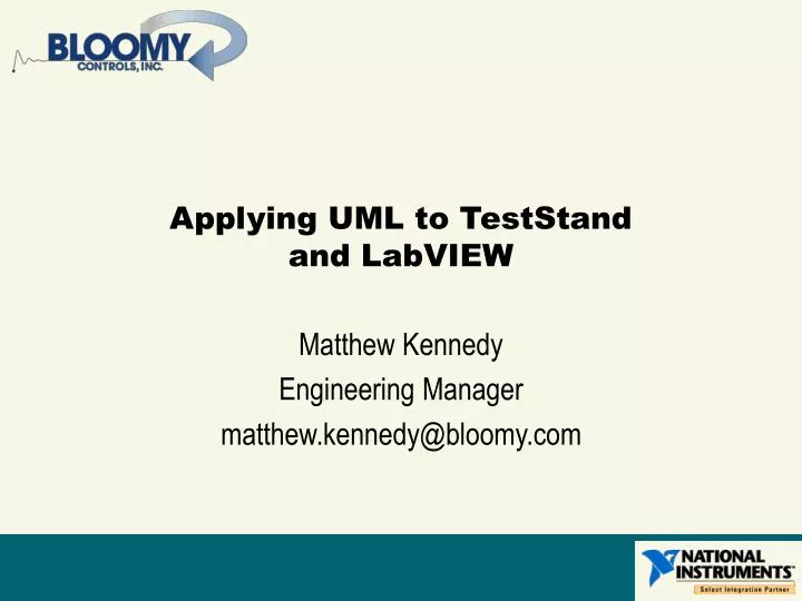 applying uml to teststand and labview