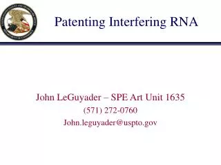 Patenting Interfering RNA