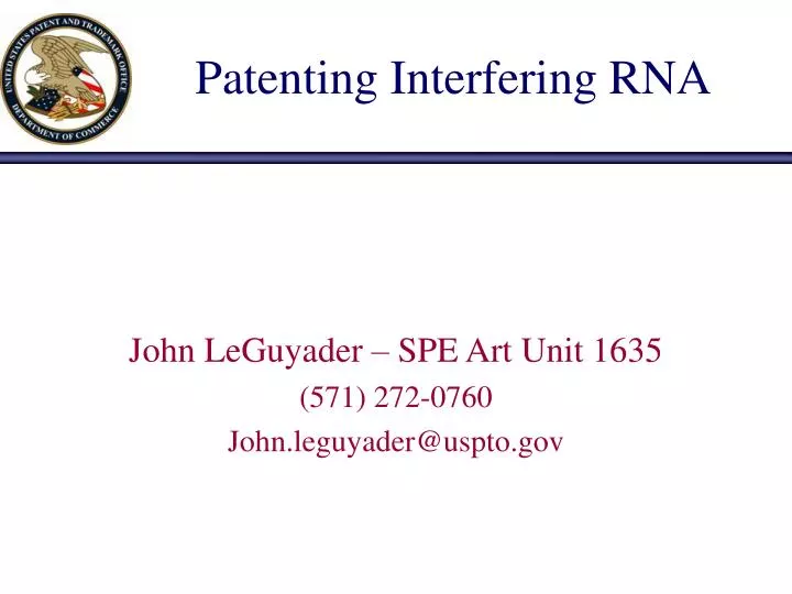 patenting interfering rna