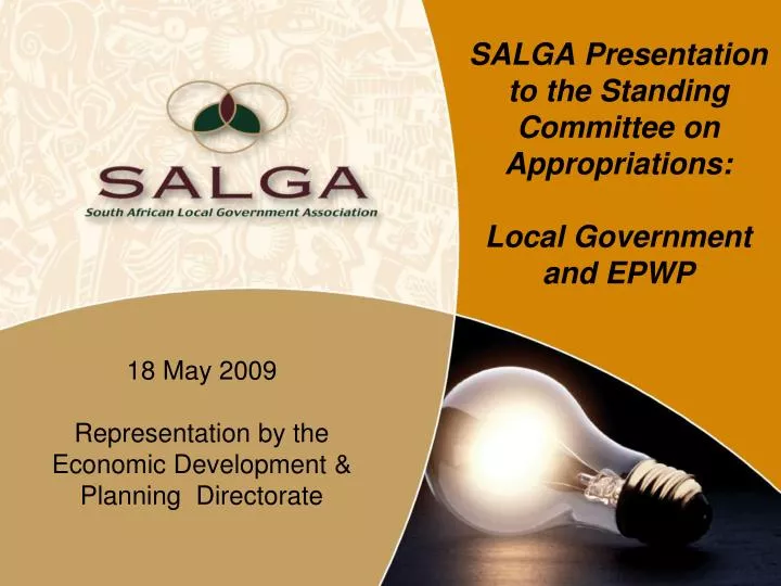 salga presentation to the standing committee on appropriations local government and epwp