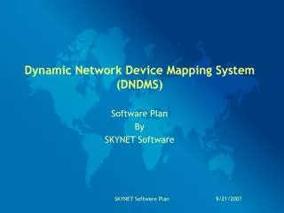 Dynamic Network Device Mapping System (DNDMS)