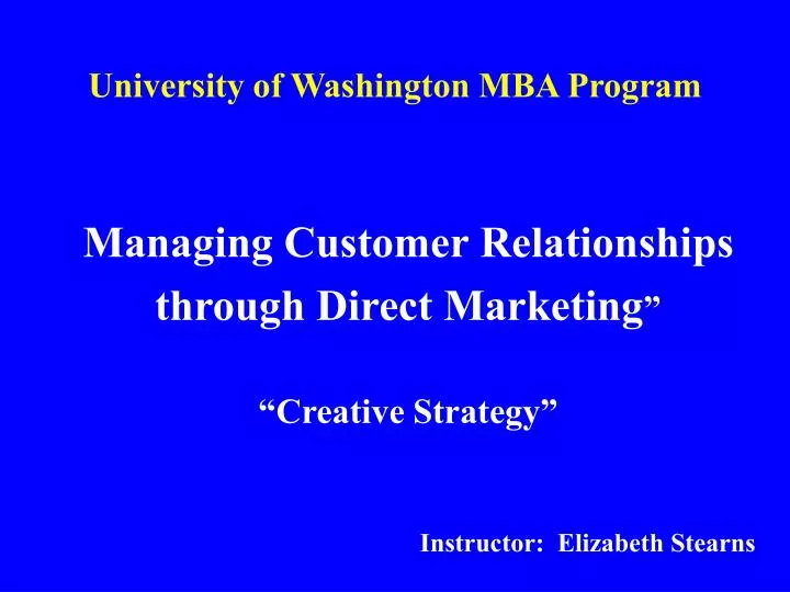 university of washington mba program