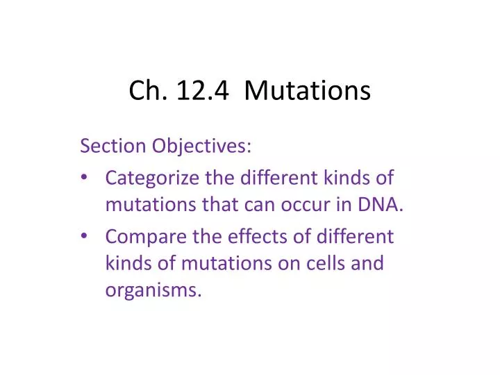 ch 12 4 mutations