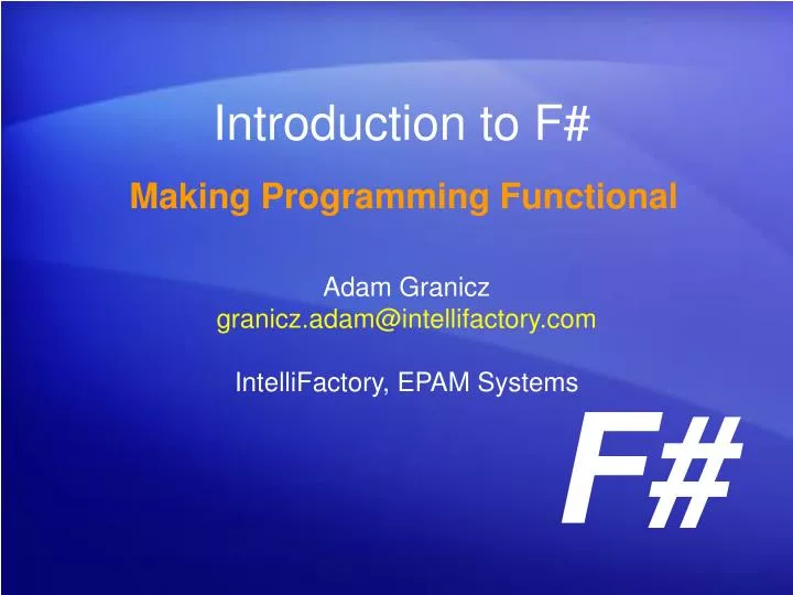introduction to f