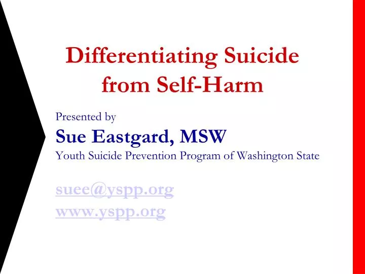 differentiating suicide from self harm