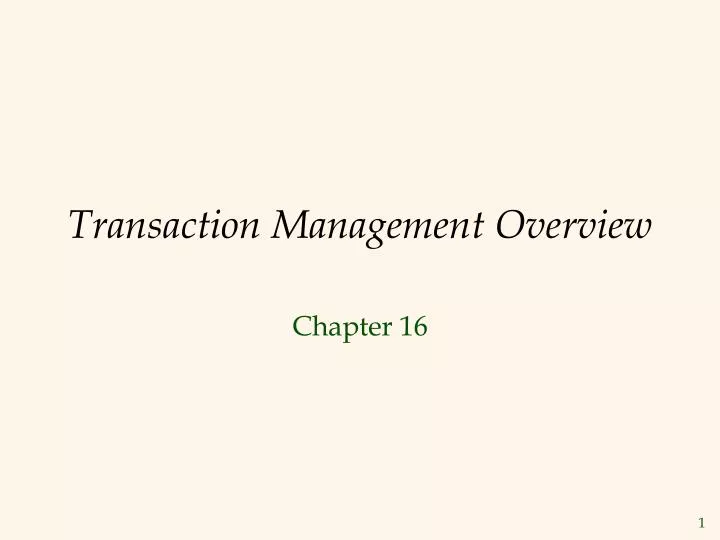 transaction management overview