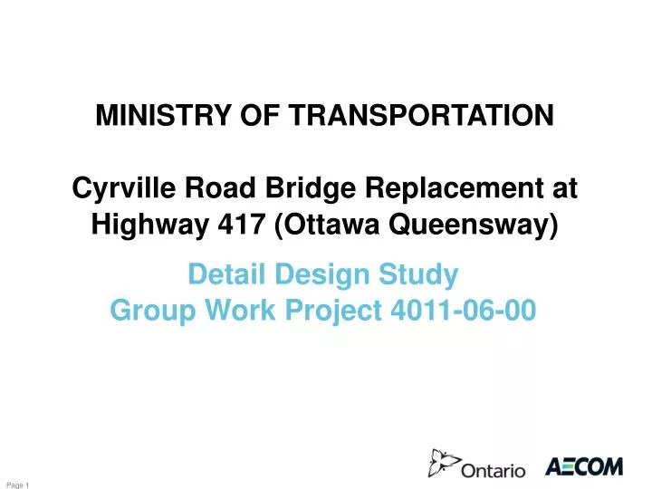ministry of transportation cyrville road bridge replacement at highway 417 ottawa queensway