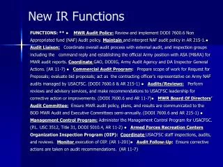 New IR Functions