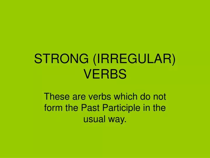 strong irregular verbs
