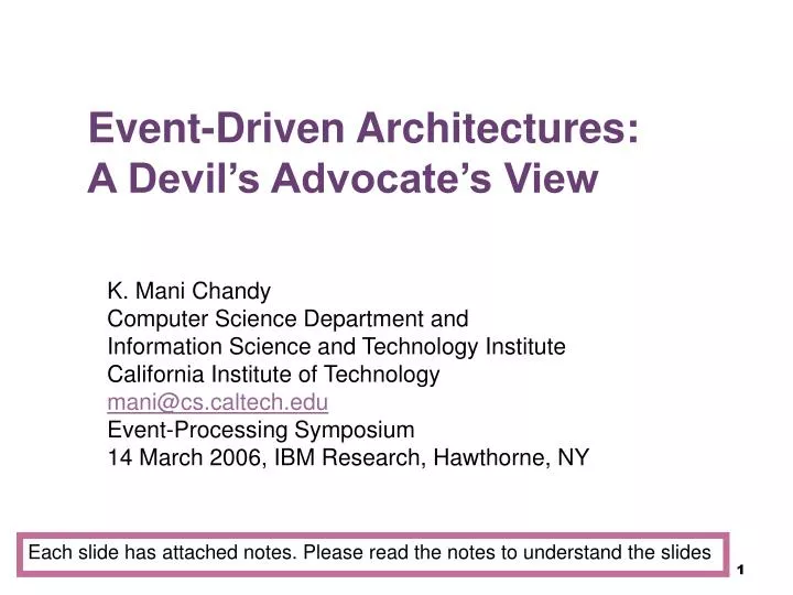 event driven architectures a devil s advocate s view