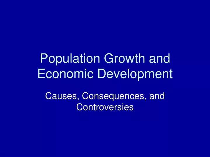 population growth and economic development