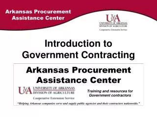 Introduction to Government Contracting