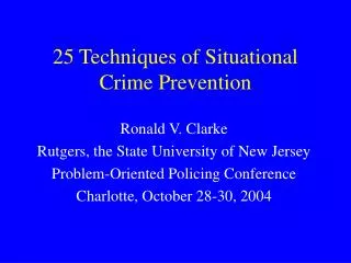 25 Techniques of Situational Crime Prevention