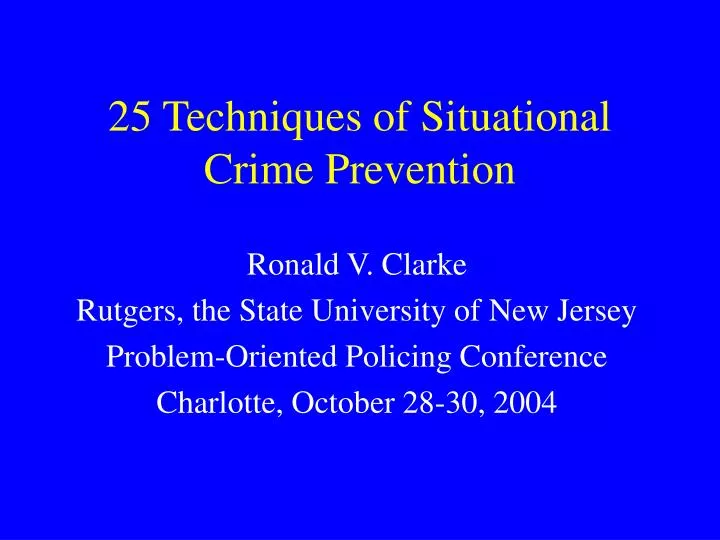 25 techniques of situational crime prevention