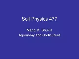 Soil Physics 477