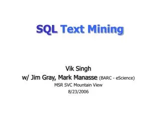 SQL Text Mining
