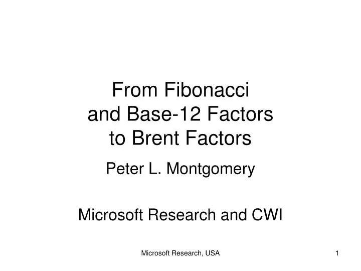 from fibonacci and base 12 factors to brent factors