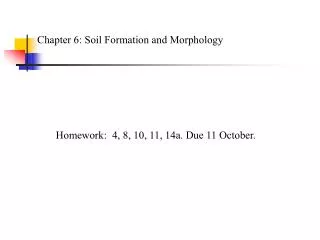 Chapter 6: Soil Formation and Morphology