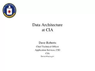 Data Architecture at CIA