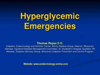 Hyperglycemic Emergencies