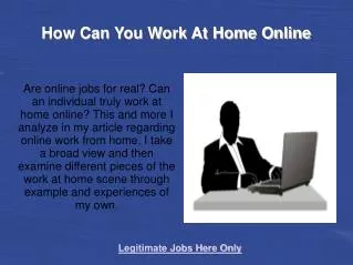 How Can You Work At Home Online