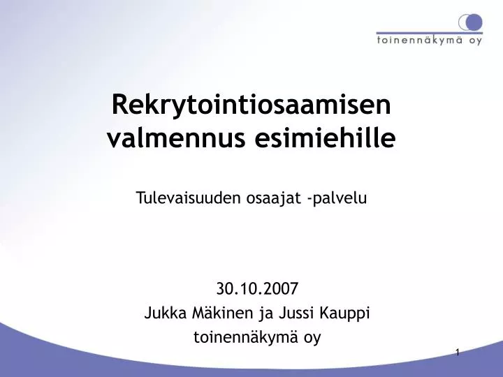 rekrytointiosaamisen valmennus esimiehille tulevaisuuden osaajat palvelu