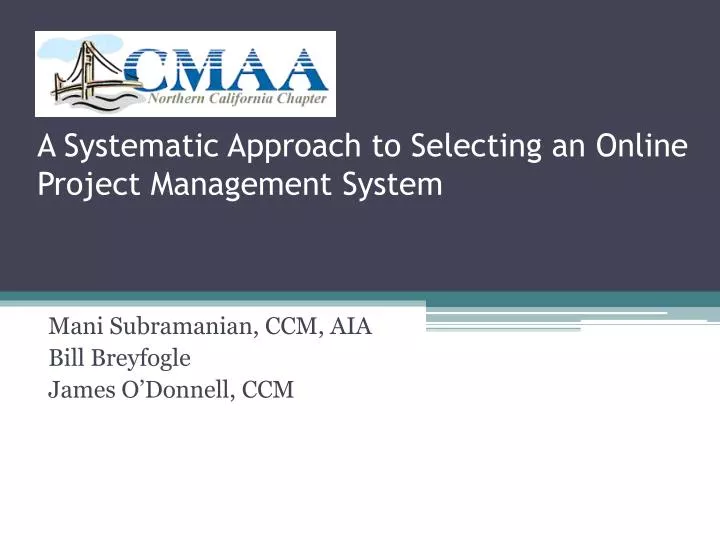 a systematic approach to selecting an online project management system