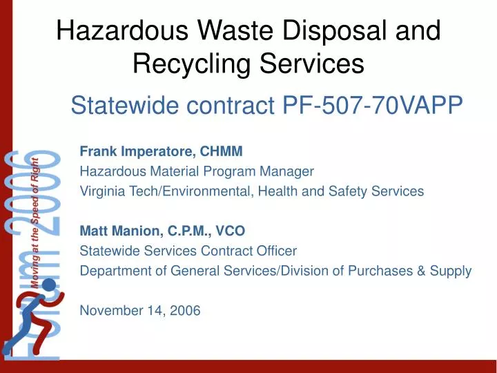 hazardous waste disposal and recycling services
