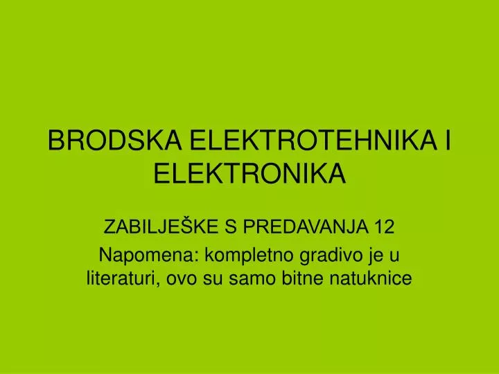 brodska elektrotehnika i elektronika