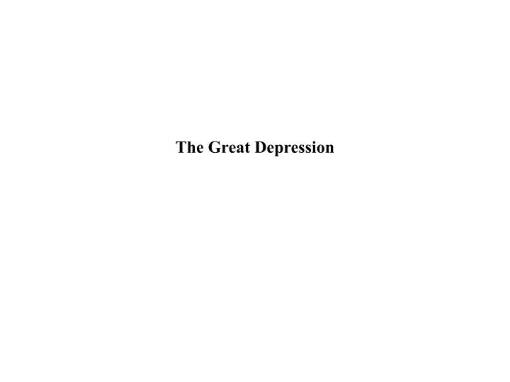 the great depression