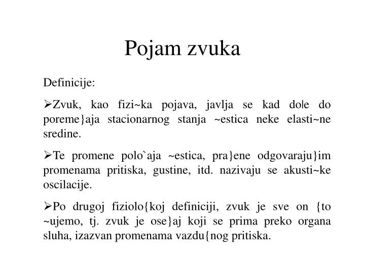 pojam zvuka