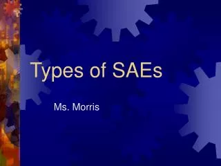 Types of SAEs