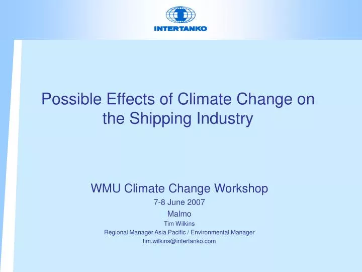 possible effects of climate change on the shipping industry