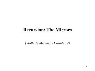 Recursion: The Mirrors
