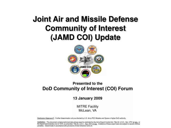 joint air and missile defense community of interest jamd coi update
