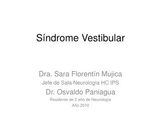 Síndrome Vestibular