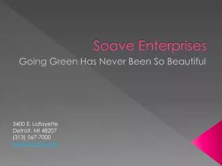 Anthony Soave of Soave Enterprises Goes Green