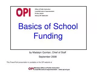 Basics of School Funding
