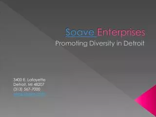 Soave Enterprises Promotes Diversity in Detroit
