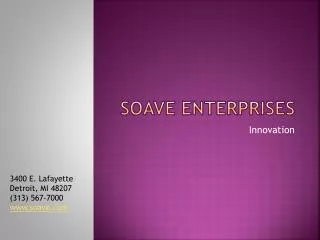 Soave Enterprises Provides Strategic Planning, Financial and