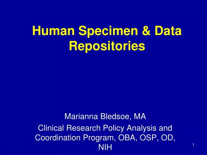 human specimen data repositories