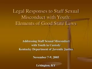 Legal Responses to Staff Sexual Misconduct with Youth: Elements of Good State Laws